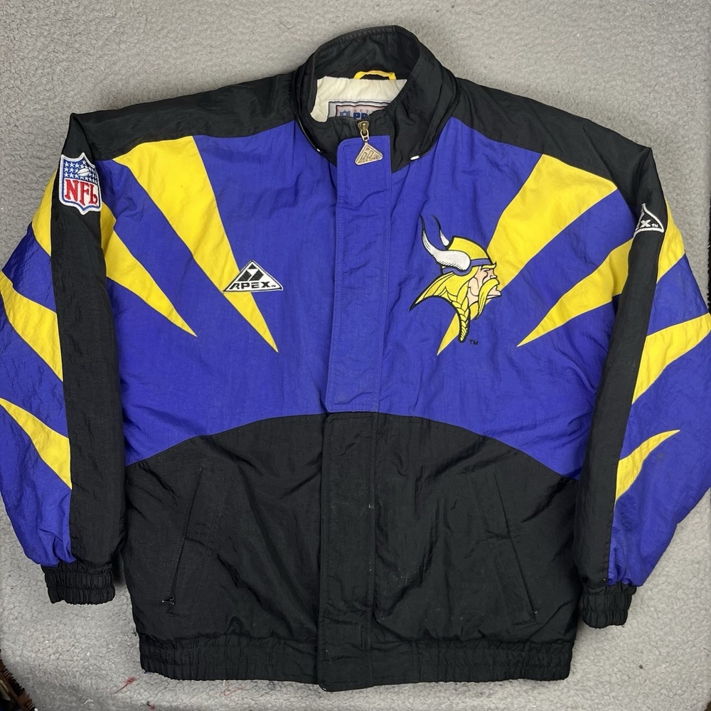 Vintage 90s Minnesota Vikings Jacket Purple M NFL Pro Line Apex One Sharktooth